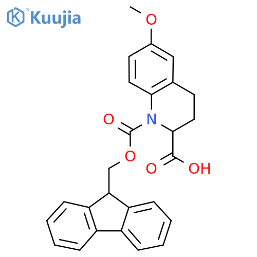 1-{[(9H-fluoren-9-yl)methoxy]carbonyl}-6-methoxy-1,2,3,4-tetrahydroquinoline-2-carboxylic acid structure