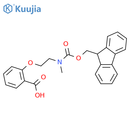 2-[2-({[(9H-fluoren-9-yl)methoxy]carbonyl}(methyl)amino)ethoxy]benzoic acid structure