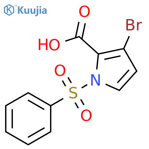 1-(benzenesulfonyl)-3-bromo-pyrrole-2-carboxylic acid structure