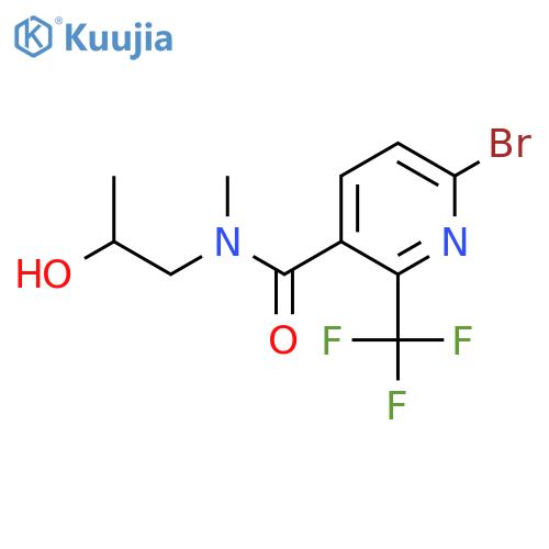 6-bromo-N-(2-hydroxypropyl)-N-methyl-2-(trifluoromethyl)pyridine-3-carboxamide structure