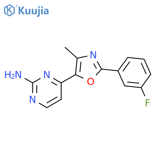 2-Pyrimidinamine, 4-[2-(3-fluorophenyl)-4-methyl-5-oxazolyl]- structure