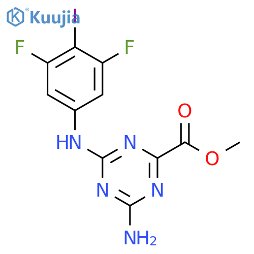 Methyl 4-amino-6-((3,5-difluoro-4-iodophenyl)amino)-1,3,5-triazine-2-carboxylate structure