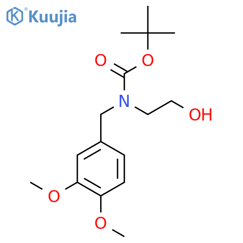 tert-butyl N-(3,4-dimethoxyphenyl)methyl-N-(2-hydroxyethyl)carbamate structure