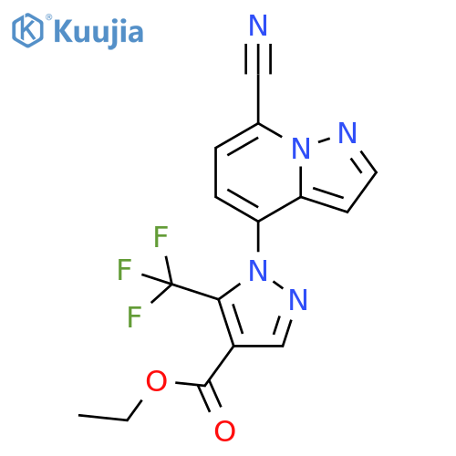 ethyl 1-(7-cyanopyrazolo[1,5-a]pyridin-4-yl)-5-(trifluoromethyl)pyrazole-4-carboxylate structure