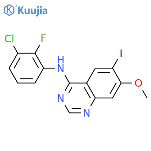 N-(3-chloro-2-fluoro-phenyl)-6-iodo-7-methoxy-quinazolin-4-amine structure