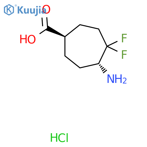 (1R,5R)-5-Amino-4,4-difluorocycloheptane-1-carboxylic acid;hydrochloride structure