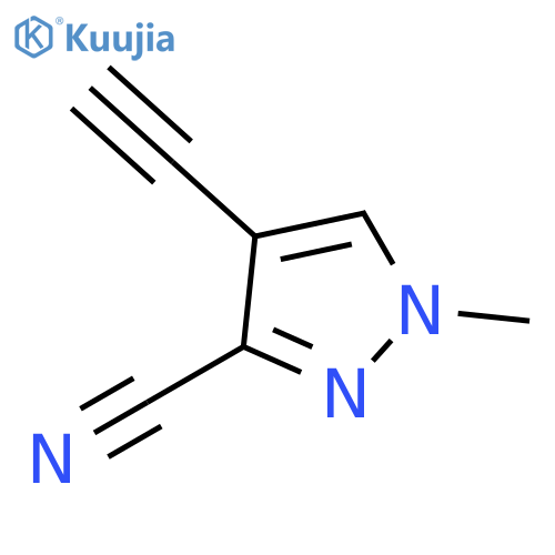 4-ethynyl-1-methyl-1H-pyrazole-3-carbonitrile structure