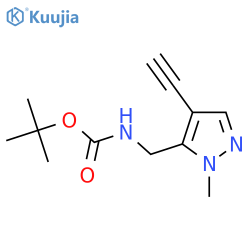 Tert-butyl N-[(4-ethynyl-2-methylpyrazol-3-yl)methyl]carbamate structure