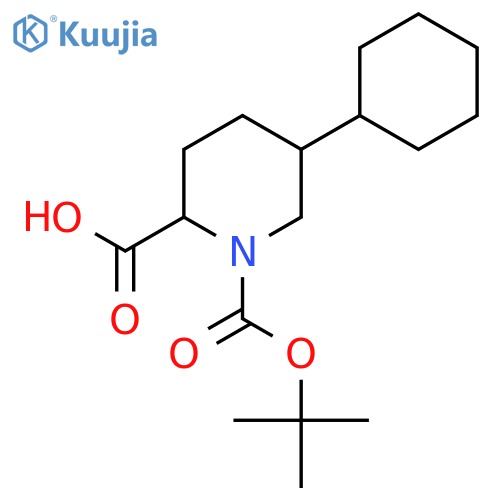 5-Cyclohexyl-1-[(2-methylpropan-2-yl)oxycarbonyl]piperidine-2-carboxylic acid structure
