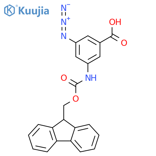 3-azido-5-({[(9H-fluoren-9-yl)methoxy]carbonyl}amino)benzoic acid structure