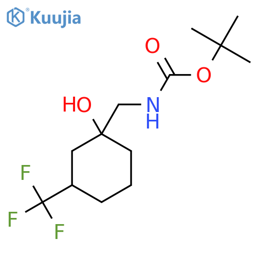 tert-butyl N-{[1-hydroxy-3-(trifluoromethyl)cyclohexyl]methyl}carbamate structure