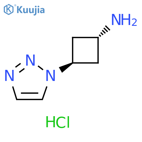 Cyclobutanamine, 3-(1H-1,2,3-triazol-1-yl)-, hydrochloride (1:2), trans- structure