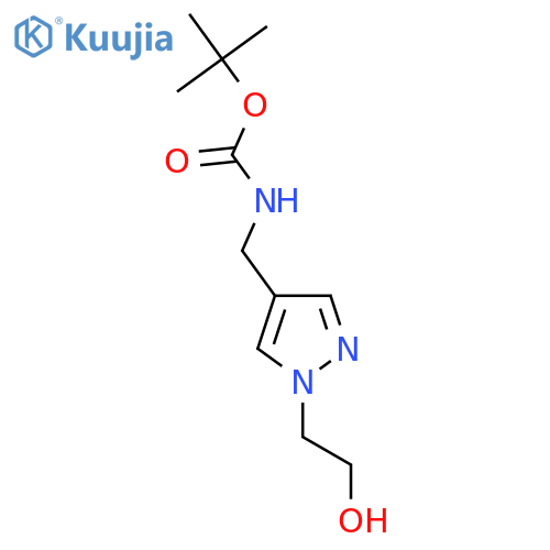 tert-butyl N-{[1-(2-hydroxyethyl)-1H-pyrazol-4-yl]methyl}carbamate structure