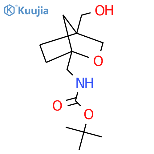 tert-Butyl ((4-(hydroxymethyl)-2-oxabicyclo[2.2.1]heptan-1-yl)methyl)carbamate structure