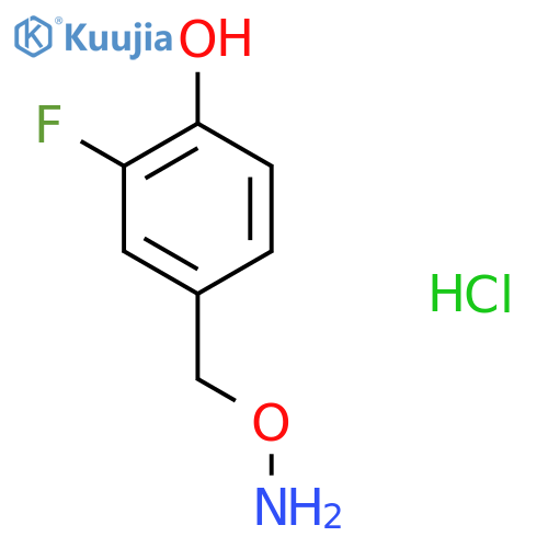 4-(Aminooxymethyl)-2-fluorophenol;hydrochloride structure