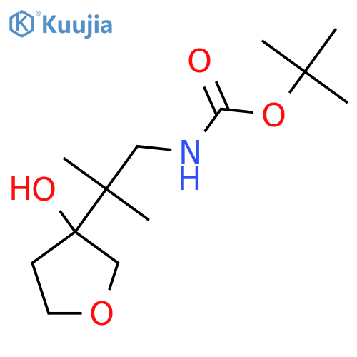 tert-butyl N-[2-(3-hydroxyoxolan-3-yl)-2-methylpropyl]carbamate structure