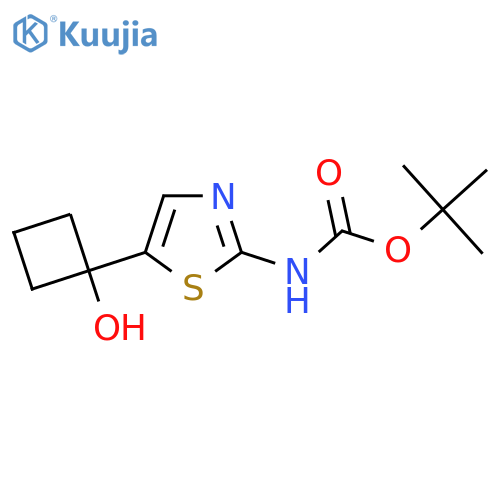 tert-butyl N-[5-(1-hydroxycyclobutyl)-1,3-thiazol-2-yl]carbamate structure
