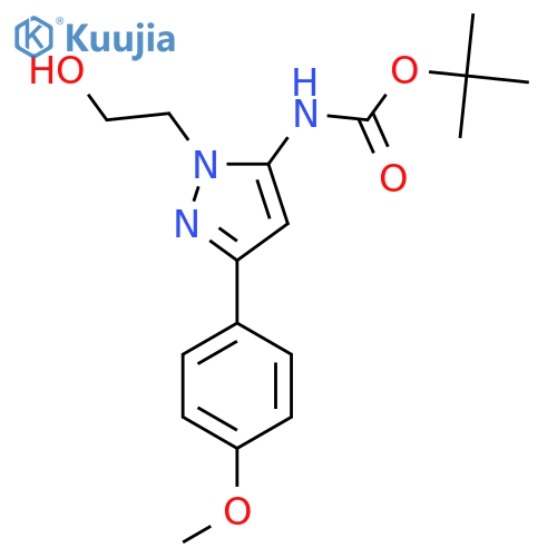 tert-butyl N-[1-(2-hydroxyethyl)-3-(4-methoxyphenyl)-1H-pyrazol-5-yl]carbamate structure