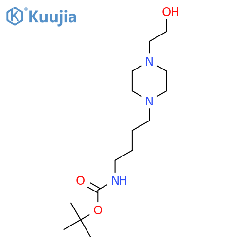 tert-butyl N-{4-[4-(2-hydroxyethyl)piperazin-1-yl]butyl}carbamate structure