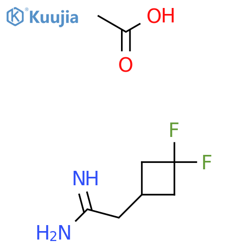 2-(3,3-Difluorocyclobutyl)ethanimidamide; acetic acid structure
