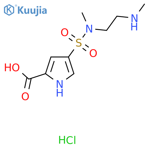 4-[Methyl-[2-(methylamino)ethyl]sulfamoyl]-1H-pyrrole-2-carboxylic acid;hydrochloride structure