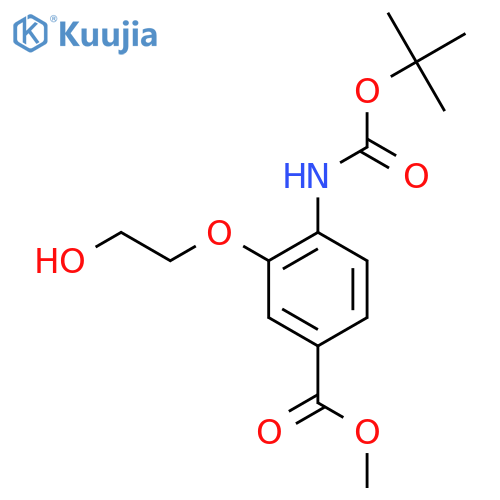 Methyl 4-{[(tert-butoxy)carbonyl]amino}-3-(2-hydroxyethoxy)benzoate structure