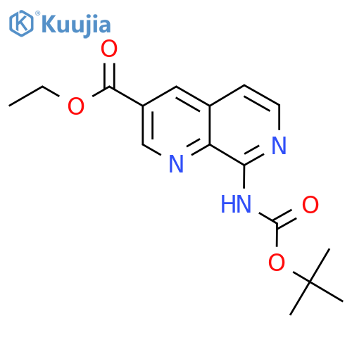 Ethyl 8-((tert-butoxycarbonyl)amino)-1,7-naphthyridine-3-carboxylate structure