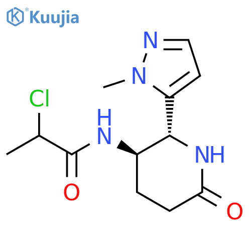 2-Chloro-N-[(2R,3R)-2-(2-methylpyrazol-3-yl)-6-oxopiperidin-3-yl]propanamide structure