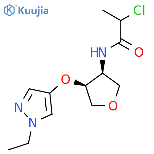 2-Chloro-N-[(3S,4S)-4-(1-ethylpyrazol-4-yl)oxyoxolan-3-yl]propanamide structure