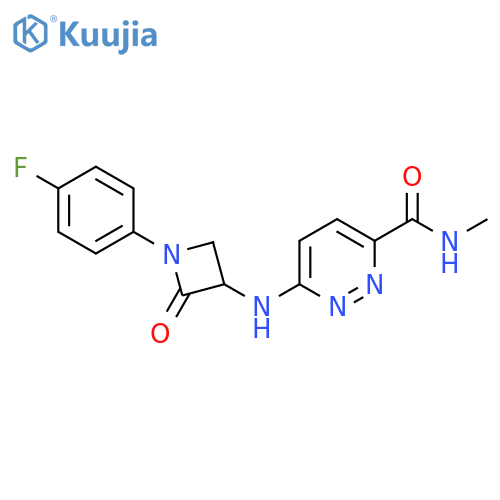 6-{[1-(4-fluorophenyl)-2-oxoazetidin-3-yl]amino}-N-methylpyridazine-3-carboxamide structure