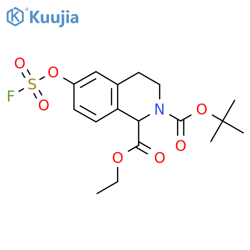 2-Tert-butyl 1-ethyl 6-[(fluorosulfonyl)oxy]-1,2,3,4-tetrahydroisoquinoline-1,2-dicarboxylate structure