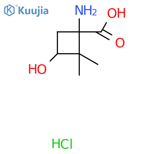 1-Amino-3-hydroxy-2,2-dimethylcyclobutane-1-carboxylic acid;hydrochloride structure