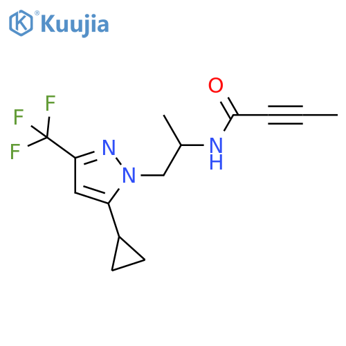 N-{1-[5-cyclopropyl-3-(trifluoromethyl)-1H-pyrazol-1-yl]propan-2-yl}but-2-ynamide structure