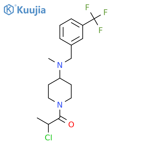 2-Chloro-1-[4-[methyl-[[3-(trifluoromethyl)phenyl]methyl]amino]piperidin-1-yl]propan-1-one structure