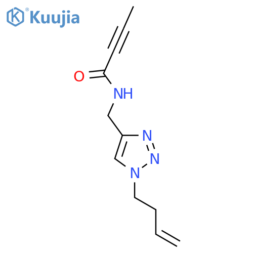 N-{1-(but-3-en-1-yl)-1H-1,2,3-triazol-4-ylmethyl}but-2-ynamide structure