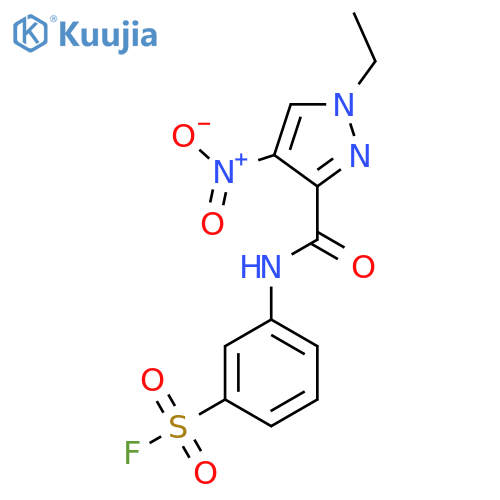 3-(1-ethyl-4-nitro-1H-pyrazole-3-amido)benzene-1-sulfonyl fluoride structure
