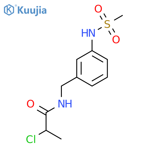 2-chloro-N-[(3-methanesulfonamidophenyl)methyl]propanamide structure