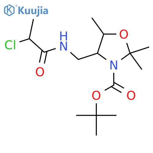 Tert-butyl 4-[(2-chloropropanamido)methyl]-2,2,5-trimethyl-1,3-oxazolidine-3-carboxylate structure