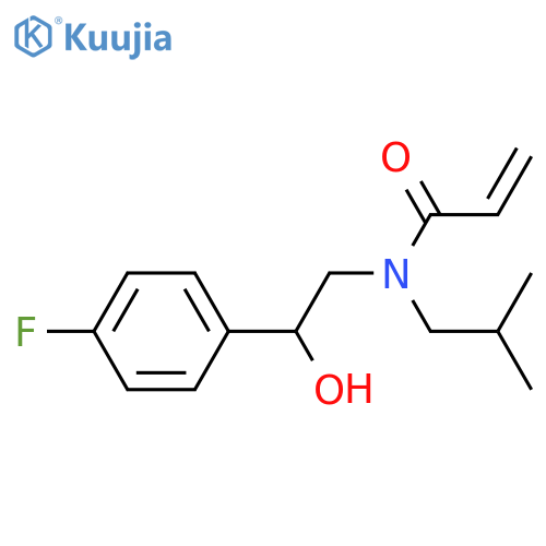 N-2-(4-fluorophenyl)-2-hydroxyethyl-N-(2-methylpropyl)prop-2-enamide structure