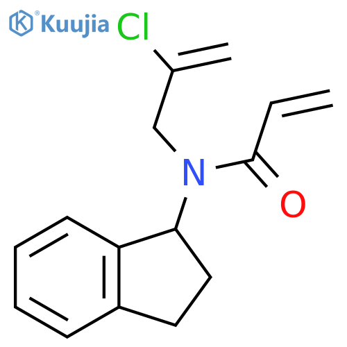 N-(2-chloroprop-2-en-1-yl)-N-(2,3-dihydro-1H-inden-1-yl)prop-2-enamide structure