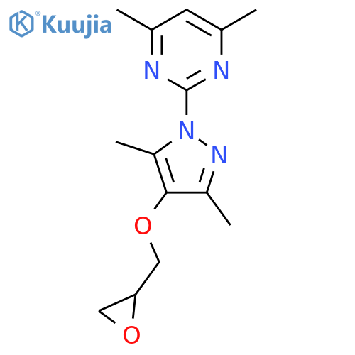 2-[3,5-Dimethyl-4-(oxiran-2-ylmethoxy)pyrazol-1-yl]-4,6-dimethylpyrimidine structure