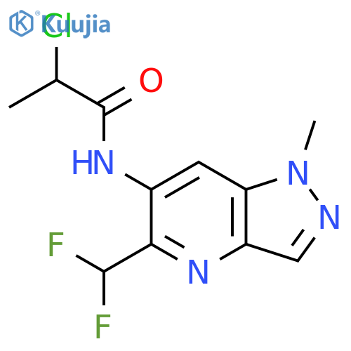 2-Chloro-N-[5-(difluoromethyl)-1-methylpyrazolo[4,3-b]pyridin-6-yl]propanamide structure