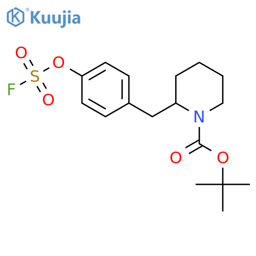 Tert-butyl 2-[(4-fluorosulfonyloxyphenyl)methyl]piperidine-1-carboxylate structure