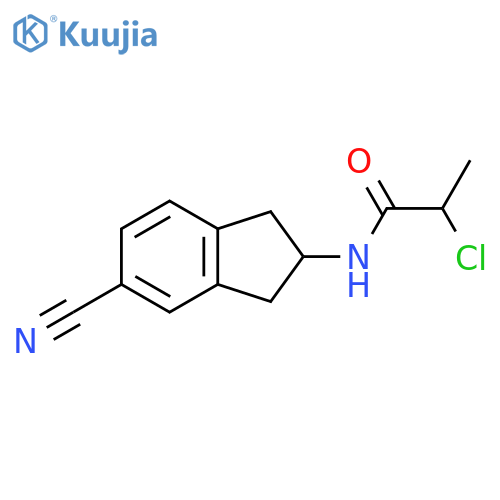 2-Chloro-N-(5-cyano-2,3-dihydro-1H-inden-2-yl)propanamide structure