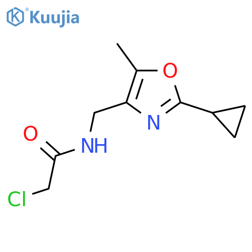 2-Chloro-N-[(2-cyclopropyl-5-methyl-1,3-oxazol-4-yl)methyl]acetamide structure