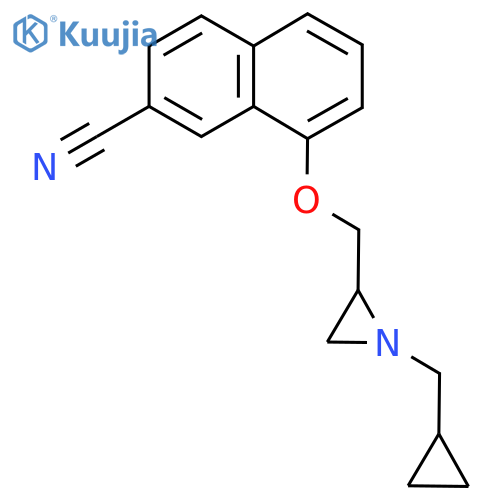 8-[[1-(Cyclopropylmethyl)aziridin-2-yl]methoxy]naphthalene-2-carbonitrile structure
