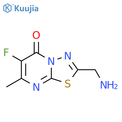 2-(Aminomethyl)-6-fluoro-7-methyl-[1,3,4]thiadiazolo[3,2-a]pyrimidin-5-one structure