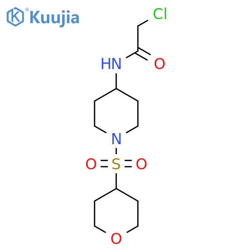 2-chloro-N-1-(oxane-4-sulfonyl)piperidin-4-ylacetamide structure
