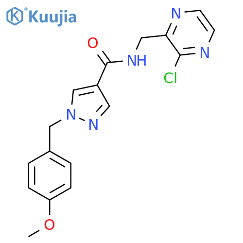 N-[(3-Chloropyrazin-2-yl)methyl]-1-[(4-methoxyphenyl)methyl]pyrazole-4-carboxamide structure