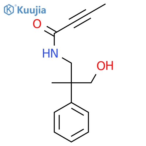 N-(3-hydroxy-2-methyl-2-phenylpropyl)but-2-ynamide structure